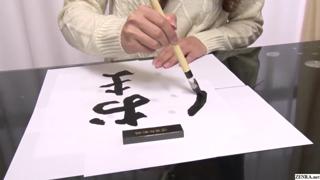 Teacher's pet gets a graphic 'stroke' job from her art student's eager hands
