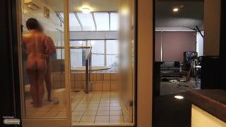 Hot chicks fuck wildly in a steamy bathroom