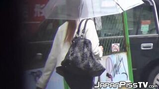 Four Japanese Babes Squirting in Public Compilation